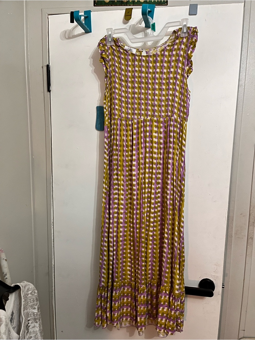 Lolita Yellow & Lavender Patterned Midi Dress